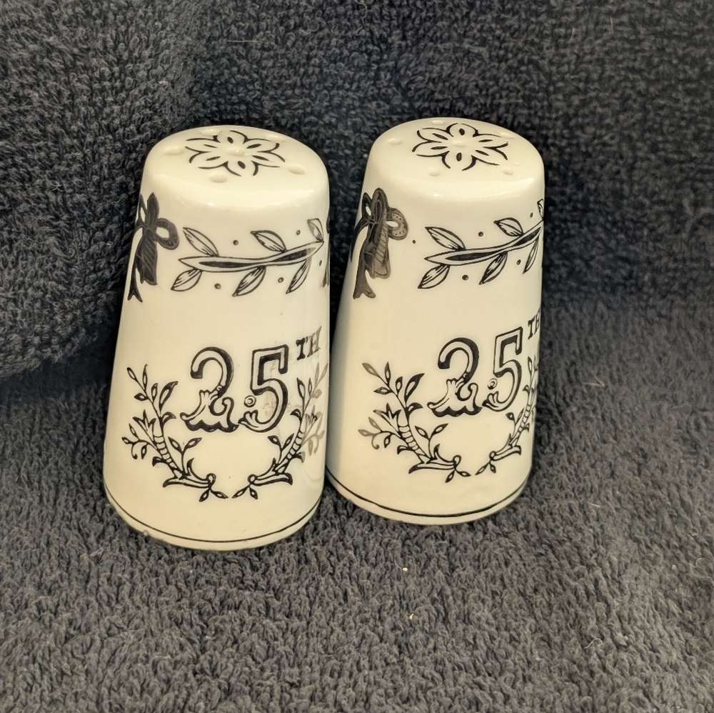 25th Anniversary Salt and Pepper Shakers